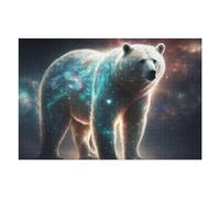 Puzzle 75x50cm/1000pcs pour Adolescentes Galactic Polar Bear Majesty Jeux De Puzzle Relaxants, Amusants Et Humoristiques, Difficiles Et Stimulants 75x50cm/1000pcs