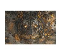 Puzzle 75x50cm/1000pcs pour Adolescentes Golden Tiger Abstract Art Print Puzzles pour Adultes Jeu Manuel Cadeaux pour Femmes pour Anniversaire, Noël 75x50cm/1000pcs