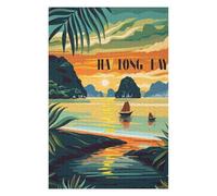 Puzzle 75x50cm/1000pcs pour Adolescentes Ha Long Bay Sunset Puzzles pour Adolescentes - Jeux Relaxants pour Toute La Famille - Anniversaire, Noël 75x50cm/1000pcs