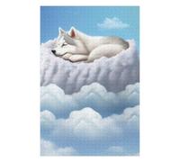 Puzzle 75x50cm/1000pcs pour Adolescentes Husky Puppy Dreaming Puzzles pour Adolescentes - Jeux Relaxants pour Toute La Famille - Anniversaire, Noël 75x50cm/1000pcs