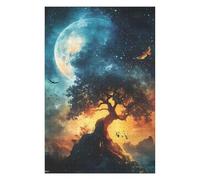Puzzle 75x50cm/1000pcs pour Adolescentes Mystical Tree Under Moon Puzzles pour Adolescentes Jeux Relaxants Décoration Parfaite Cadeaux Anti-Stress 75x50cm/1000pcs