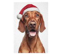 Puzzle 75x50cm/1000pcs pour Adolescentes Redbone Coonhound Dog with Santa Hat Puzzles pour Adolescentes - Jeux Relaxants pour Toute La Famille - Anniversaire, Noël 75x50cm/1000pcs