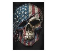 Puzzle 75x50cm/1000pcs pour Adolescents American Flag Skull Artwork Puzzles pour Adultes Jouets Anti-Stress Cadeaux pour Femmes Est Idéal comme Cadeau 75x50cm/1000pcs
