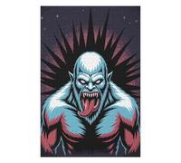 Puzzle 75x50cm/1000pcs pour Adolescents Angry Yeti Illustration with Cosmic Background Puzzles pour Adultes Jeu Manuel Décoration Murale Interaction Parent-Enfant 75x50cm/1000pcs