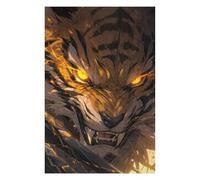 Puzzle 75x50cm/1000pcs pour Adolescents Anime Tiger Glowing Eyes Puzzle pour Adultes Jeu Familial Décoration Murale Aide À Exercer Le Cerveau 75x50cm/1000pcs