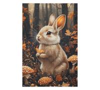 Puzzle 75x50cm/1000pcs pour Adolescents Autumnal Rabbit with Mushrooms Puzzles pour Adultes Jeu Manuel Cadeau d'anniversaire Idéal pour Toute La Famille 75x50cm/1000pcs