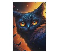 Puzzle 75x50cm/1000pcs pour Adolescents Black Ghost Cat Puzzle Adulte, Jouet, Décoration Murale, Décoration Intérieure, Cadeaux Uniques pour Anniversaire Et Noël 75x50cm/1000pcs