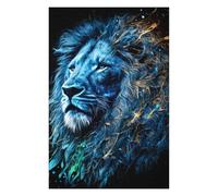 Puzzle 75x50cm/1000pcs pour Adolescents Blue Lion Artwork Puzzles pour Adultes Jeux Amusants Analyse Et Logique Cadeaux Uniques pour Anniversaire Et Noël 75x50cm/1000pcs