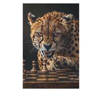Puzzle 75x50cm/1000pcs pour Adolescents Cheetah Chess Casse-têtes pour Adultes Jeux De Détente Analyse Et Logique Difficile Et Stimulant 75x50cm/1000pcs