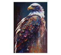 Puzzle 75x50cm/1000pcs pour Adolescents Colorful Eagle Portrait Casse-tête pour Adultes, Jeu De Réflexion, Décoration Murale, Idéal comme Cadeau 75x50cm/1000pcs