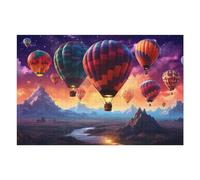 Puzzle 75x50cm/1000pcs pour Adolescents Colorful Hot Air Balloons Over Mountains Casse-têtes pour Adultes, Jeu De Réflexion, Anti-Stress, Cadeaux d'anniversaire Et Cadeaux Uniques 75x50cm/1000pcs