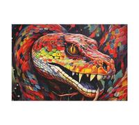 Puzzle 75x50cm/1000pcs pour Adolescents Colorful Serpent Portrait Puzzles pour Adultes Jeux De Détente Décoration Intérieure Cadeaux Uniques pour Anniversaire Et Noël 75x50cm/1000pcs