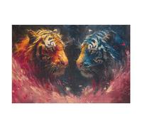 Puzzle 75x50cm/1000pcs pour Adolescents Colorful Tiger Artwork Casse-tête pour Adultes Jeu De Réflexion Décoration Intérieure Est Idéal comme Cadeau 75x50cm/1000pcs