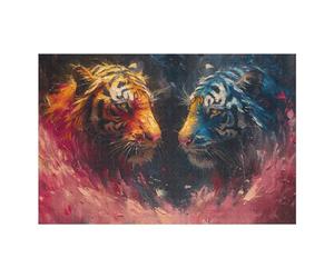 Puzzle 75x50cm/1000pcs pour Adolescents Colorful Tiger Artwork Casse-tête pour Adultes Jeu De Réflexion Décoration Intérieure Est Idéal comme Cadeau 75x50cm/1000pcs