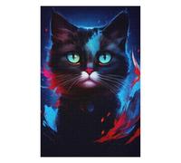 Puzzle 75x50cm/1000pcs pour Adolescents Cute Cat Abstract Puzzles pour Adolescents Jouets Anti-Stress Une Œuvre d'art pour Un Anniversaire, Noël 75x50cm/1000pcs