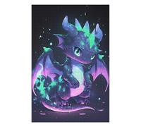 Puzzle 75x50cm/1000pcs pour Adolescents Cute Neon Dragon Illustration Puzzles pour Adolescents - Jeu Familial pour Améliorer La Mémoire - Cadeaux Anti-Stress 75x50cm/1000pcs