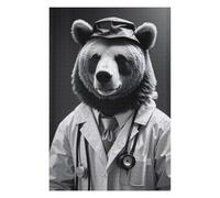 Puzzle 75x50cm/1000pcs pour Adolescents Doctor Bear Puzzles pour Adultes Jeu Manuel Découpe De Précision Cadeaux d'anniversaire Et Cadeaux Uniques 75x50cm/1000pcs