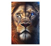 Puzzle 75x50cm/1000pcs pour Adolescents Dual-Colored Lion Face Casse-tête pour Adultes, Jeu De Réflexion, Décoration Murale, Idéal comme Cadeau 75x50cm/1000pcs