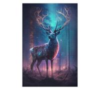 Puzzle 75x50cm/1000pcs pour Adolescents Enchanted Forest Deer -16 Puzzles pour Adolescents Jouets Anti-Stress Une Œuvre d'art pour Un Anniversaire, Noël 75x50cm/1000pcs