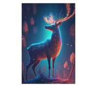 Puzzle 75x50cm/1000pcs pour Adolescents Enchanted Forest Deer Puzzles pour Adultes Jeu De Réflexion Améliore La Mémoire Est Idéal comme Cadeau 75x50cm/1000pcs