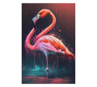 Puzzle 75x50cm/1000pcs pour Adolescents Flamingo Pink Beautiful Puzzles pour Adolescents Jouets Anti-Stress Une Œuvre d'art pour Un Anniversaire, Noël 75x50cm/1000pcs
