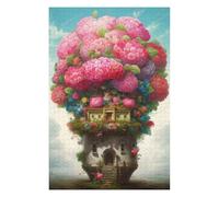 Puzzle 75x50cm/1000pcs pour Adolescents Floral Floating House-1 Puzzles pour Adultes Jouets Anti-Stress Cadeaux pour Femmes Est Idéal comme Cadeau 75x50cm/1000pcs