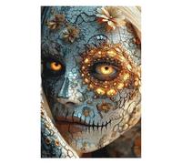 Puzzle 75x50cm/1000pcs pour Adolescents Floral Skull Face Art Puzzles pour Adultes Jeu Manuel Cadeau d'anniversaire Idéal pour Toute La Famille 75x50cm/1000pcs