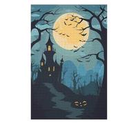 Puzzle 75x50cm/1000pcs pour Adolescents Halloween House Puzzles pour Adultes Jeu Manuel Décoration Murale Interaction Parent-Enfant 75x50cm/1000pcs