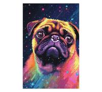 Puzzle 75x50cm/1000pcs pour Adolescents Inspirational Space Pug Puzzles pour Adolescents Jouets Anti-Stress Une Œuvre d'art pour Un Anniversaire, Noël 75x50cm/1000pcs