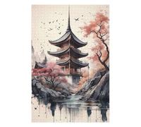 Puzzle 75x50cm/1000pcs pour Adolescents Japan Landscape Watercolor Puzzles pour Adolescents Jouets Anti-Stress Une Œuvre d'art pour Un Anniversaire, Noël 75x50cm/1000pcs