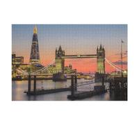 Puzzle 75x50cm/1000pcs pour Adolescents London's Tower Bridge at Sunset Puzzle pour Adultes Jeu Manuel Découpe De Précision Idéal comme Cadeau pour Toute La Famille 75x50cm/1000pcs