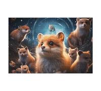 Puzzle 75x50cm/1000pcs pour Adolescents Magical Fox Gathering in Winter Night Casse-têtes pour Adultes, Jeu De Réflexion, Anti-Stress, Cadeaux d'anniversaire Et Cadeaux Uniques 75x50cm/1000pcs