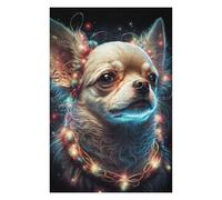 Puzzle 75x50cm/1000pcs pour Adolescents Magical Light-Emitting Dog Portrait Casse-tête pour Adultes, Jeu De Réflexion, Décoration Murale, Idéal comme Cadeau 75x50cm/1000pcs
