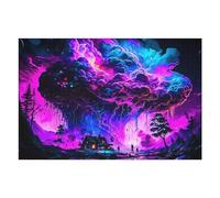Puzzle 75x50cm/1000pcs pour Adolescents Neon Dreamscape A Whimsical Night Scene Casse-têtes pour Adultes, Jeu De Réflexion, Anti-Stress, Cadeaux d'anniversaire Et Cadeaux Uniques 75x50cm/1000pcs