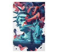 Puzzle 75x50cm/1000pcs pour Adolescents New York Lady Liberty 2 Puzzles pour Adultes Jeu Manuel Décoration Murale Interaction Parent-Enfant 75x50cm/1000pcs