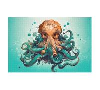 Puzzle 75x50cm/1000pcs pour Adolescents Oceanic Majesty The Octopus Puzzle Adulte, Jouet, Décoration Murale, Décoration Intérieure, Cadeaux Uniques pour Anniversaire Et Noël 75x50cm/1000pcs