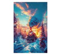 Puzzle 75x50cm/1000pcs pour Adolescents Old Train on The Tracks Puzzles pour Adultes Jeu Manuel Cadeau d'anniversaire Idéal pour Toute La Famille 75x50cm/1000pcs