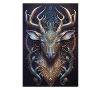 Puzzle 75x50cm/1000pcs pour Adolescents Ornate Deer Head Artwork Puzzles pour Adultes Jouets Anti-Stress Cadeaux pour Femmes Est Idéal comme Cadeau 75x50cm/1000pcs