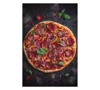 Puzzle 75x50cm/1000pcs pour Adolescents Pepperoni Pizza with Basil Puzzle Adulte Anti-Stress Décoration Parfaite Interaction Parent-Enfant 75x50cm/1000pcs
