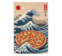 Puzzle 75x50cm/1000pcs pour Adolescents Pizza Great Wave Casse-têtes pour Adultes Jeux De Détente Analyse Et Logique Difficile Et Stimulant 75x50cm/1000pcs
