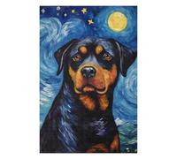 Puzzle 75x50cm/1000pcs pour Adolescents Rottweiler Starry Night Puzzles pour Adultes Jeu Manuel Découpe De Précision Cadeaux d'anniversaire Et Cadeaux Uniques 75x50cm/1000pcs