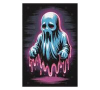 Puzzle 75x50cm/1000pcs pour Adolescents Sad Blue Ghost with Pink Drips Casse-têtes pour Adultes Jeux De Détente Analyse Et Logique Difficile Et Stimulant 75x50cm/1000pcs