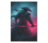 Puzzle 75x50cm/1000pcs pour Adolescents Samurai Warrior in Rain Puzzle pour Adultes Jouets Anti-Stress Décoration Parfaite pour Un Anniversaire, Noël 75x50cm/1000pcs