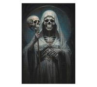 Puzzle 75x50cm/1000pcs pour Adolescents Santa Muerte in White Robe Puzzles pour Adultes Jeu Manuel Décoration Murale Interaction Parent-Enfant 75x50cm/1000pcs