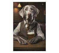 Puzzle 75x50cm/1000pcs pour Adolescents Silver Labrador in The Pub Casse-têtes pour Adultes Jeux De Détente Analyse Et Logique Difficile Et Stimulant 75x50cm/1000pcs