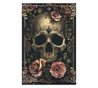 Puzzle 75x50cm/1000pcs pour Adolescents Skull with Pink Roses IV Puzzle pour Adultes Jeu Manuel Découpe De Précision Idéal comme Cadeau pour Toute La Famille 75x50cm/1000pcs