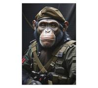 Puzzle 75x50cm/1000pcs pour Adolescents Soldier Chimpanzee Funny Casse-têtes pour Adultes, Jeu De Réflexion, Anti-Stress, Cadeaux d'anniversaire Et Cadeaux Uniques 75x50cm/1000pcs