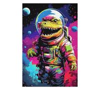 Puzzle 75x50cm/1000pcs Pour Adolescents Space Dinosaur Astronaut Art Print-4 Puzzles Pour Adultes Jouets À Faire Soi-même Vacances À La Maison Passer Le Temps Interaction Parent-enfant 75x50cm/1000pcs
