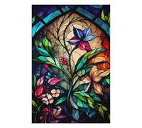 Puzzle 75x50cm/1000pcs pour Adolescents Stained Glass Garden Puzzles pour Adultes, Jouet, Décoration Murale, Découpe De Précision, Idéal comme Cadeau pour Toute La Famille 75x50cm/1000pcs
