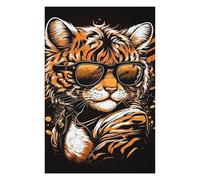 Puzzle 75x50cm/1000pcs pour Adolescents Stylish Tiger with Sunglasses Puzzles pour Adultes Jeu De Réflexion Améliore La Mémoire Est Idéal comme Cadeau 75x50cm/1000pcs